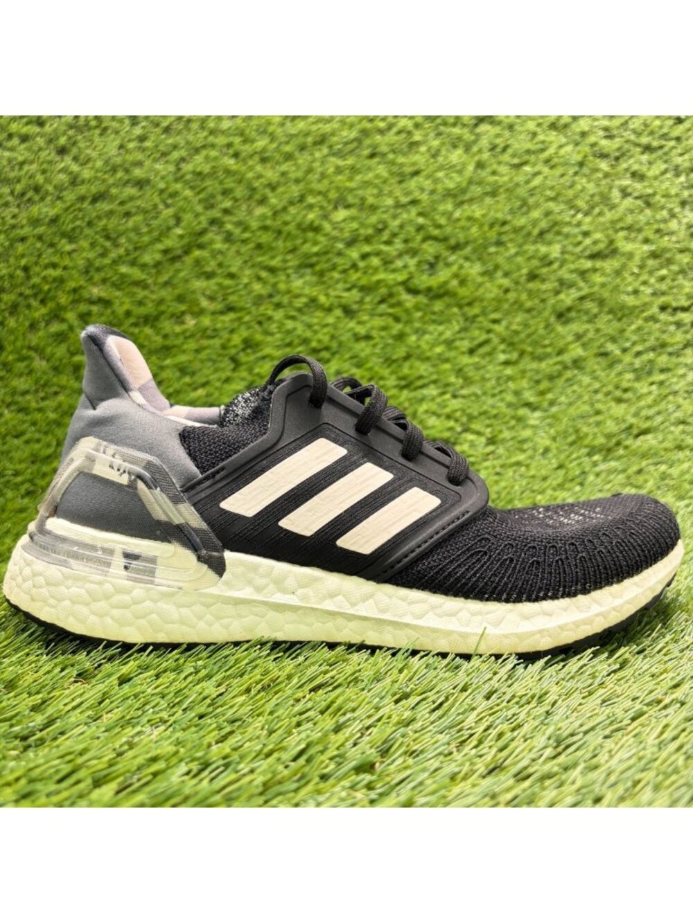 Adidas Ultraboost 20 Womens Size 7.5 Black White Athletic Running Shoes Sneakers